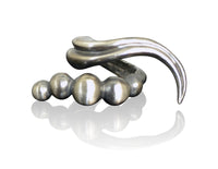 Cross Finger Oxidized Beaded Swoop Ring