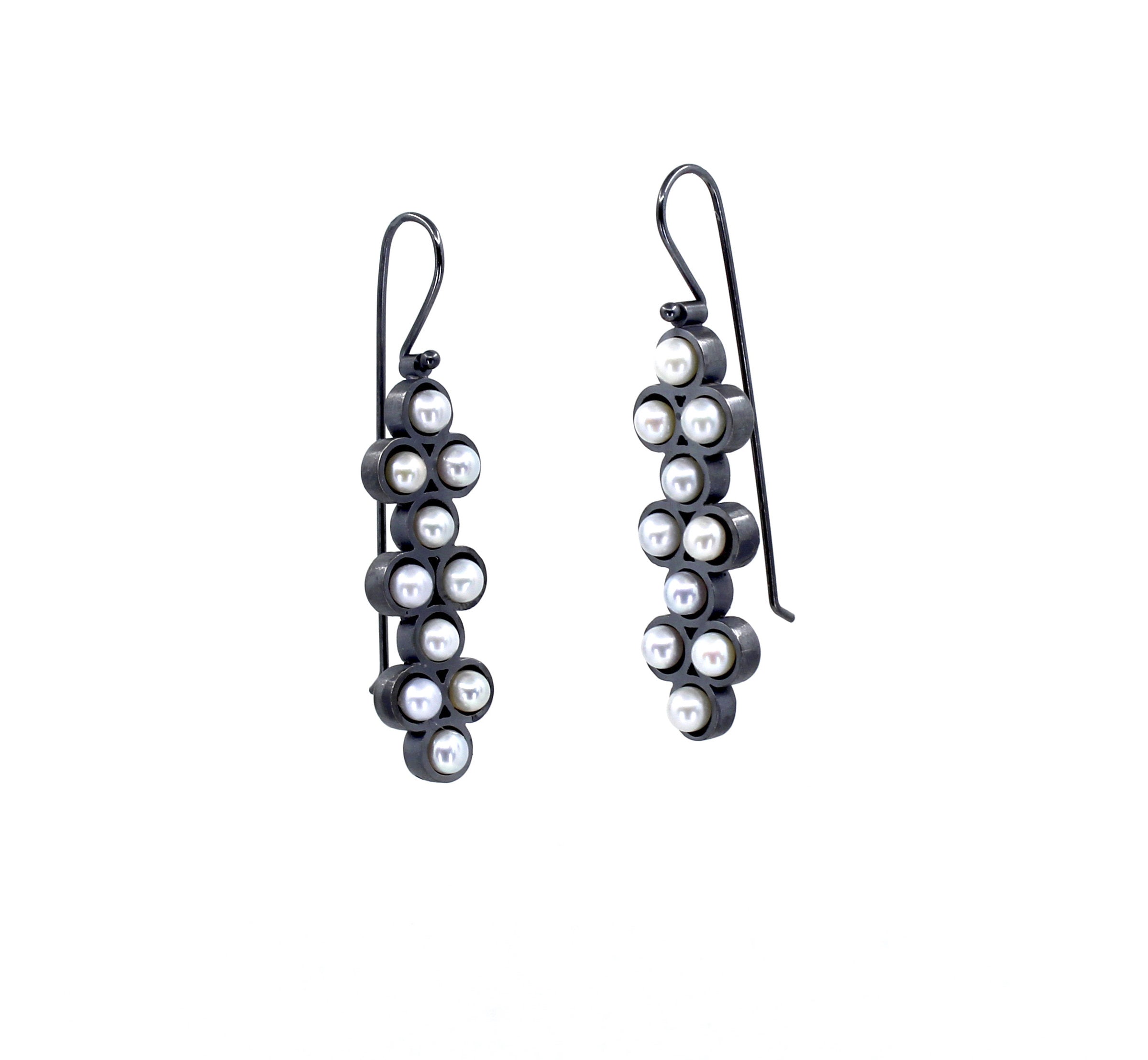 Long Multi Pearl Earrings