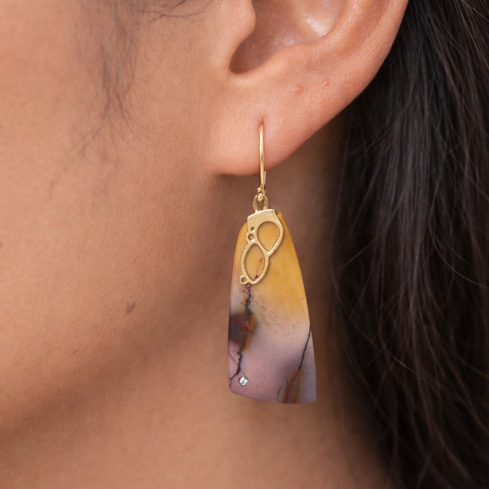Mookatite & Diamond Earrings