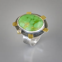 Oval Green Turquoise Ring