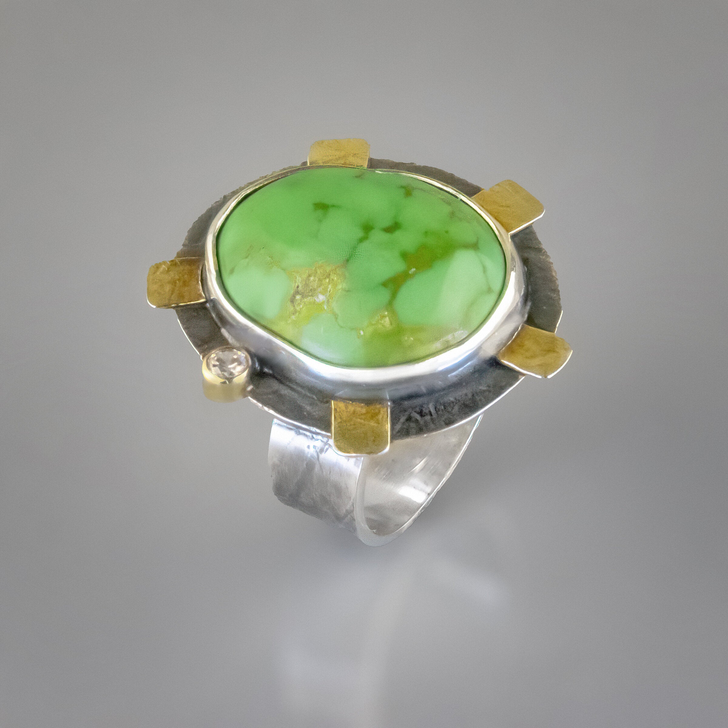 Oval Green Turquoise Ring