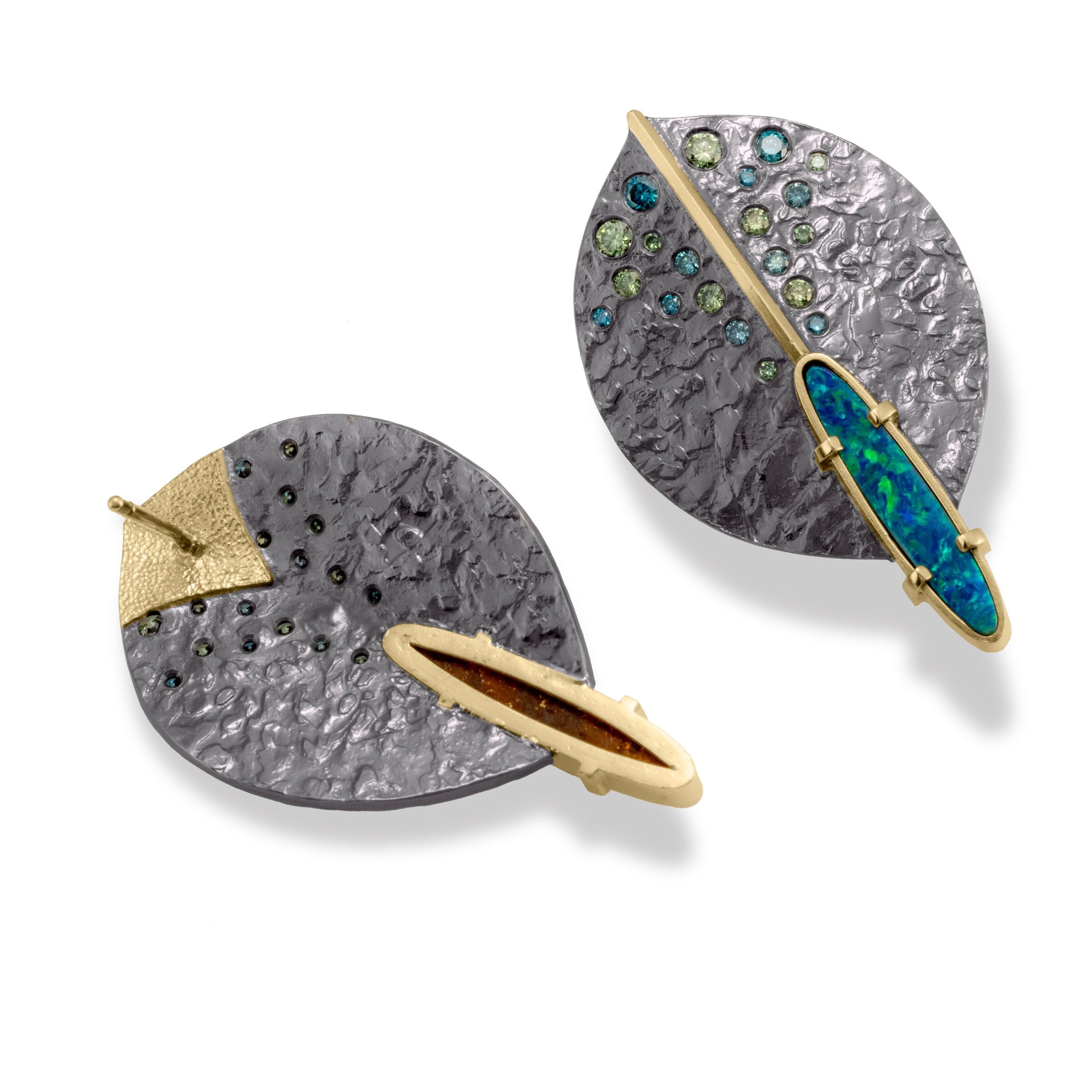 Blue-Green Fount Earrings