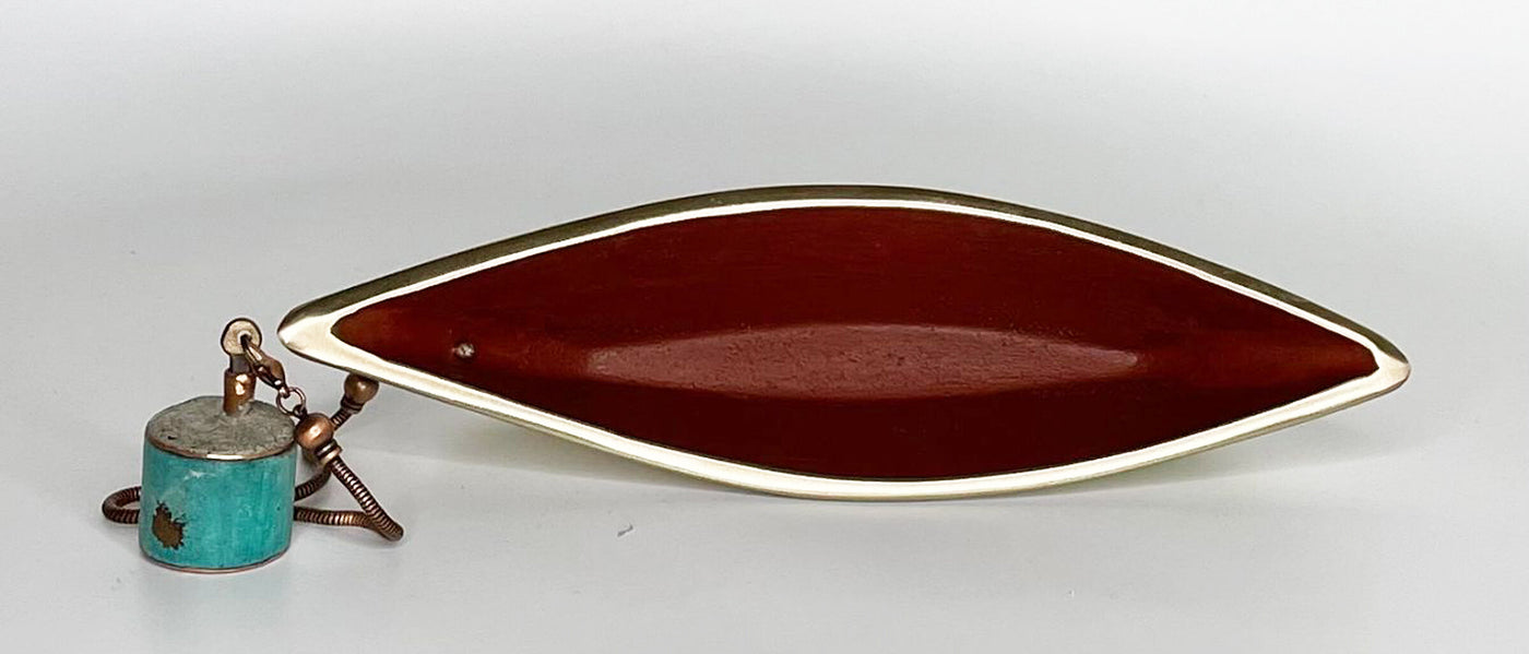Bronze Dory with Red Patina and Anchor