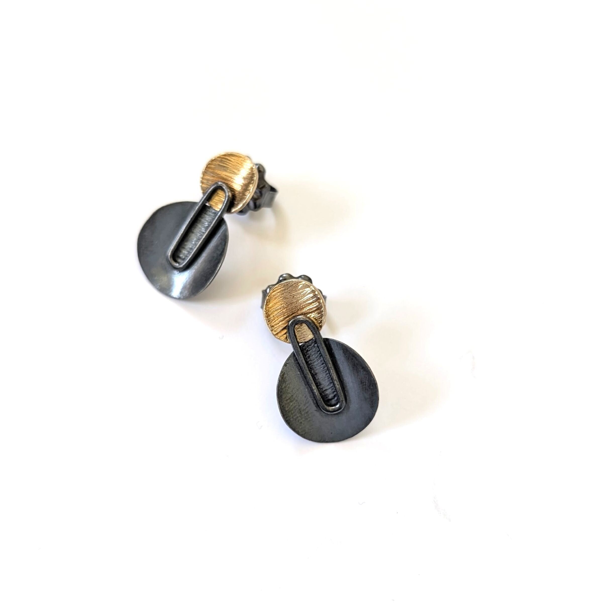 Silver & Gold Dual Circle Earrings