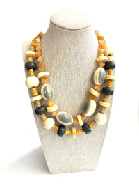 Chunky Yellow & Gray Necklace