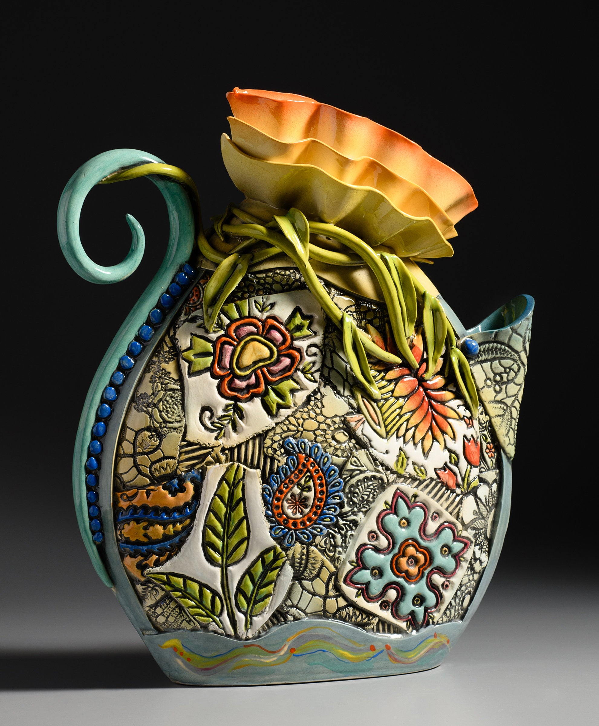 French Pitcher With Leaves And Vines