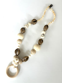 Wood Hoop Pendant Necklace