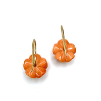 Treasure Chest Coral & Citrine Flower Earrings