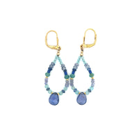 Iolite, Tanzanite & Gold Earrings
