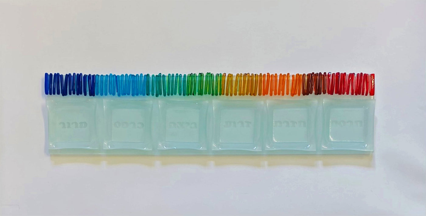 Rainbow Icicle Seder Plate I