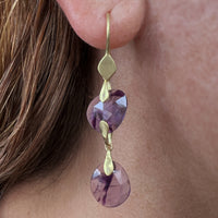 Double Drop Rosecut Amethyst Earrings
