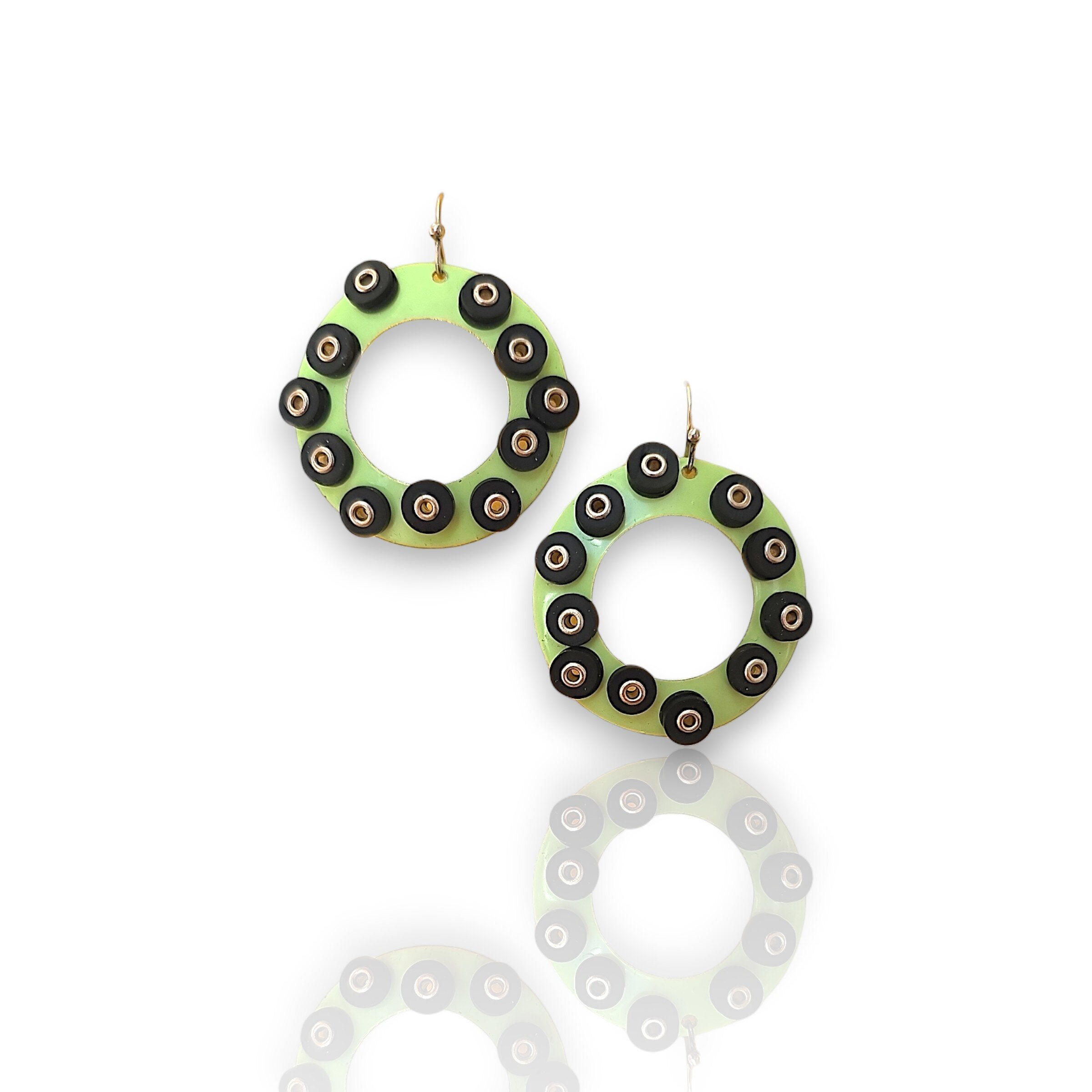 Pistachio Mod Art Hoop Earrings