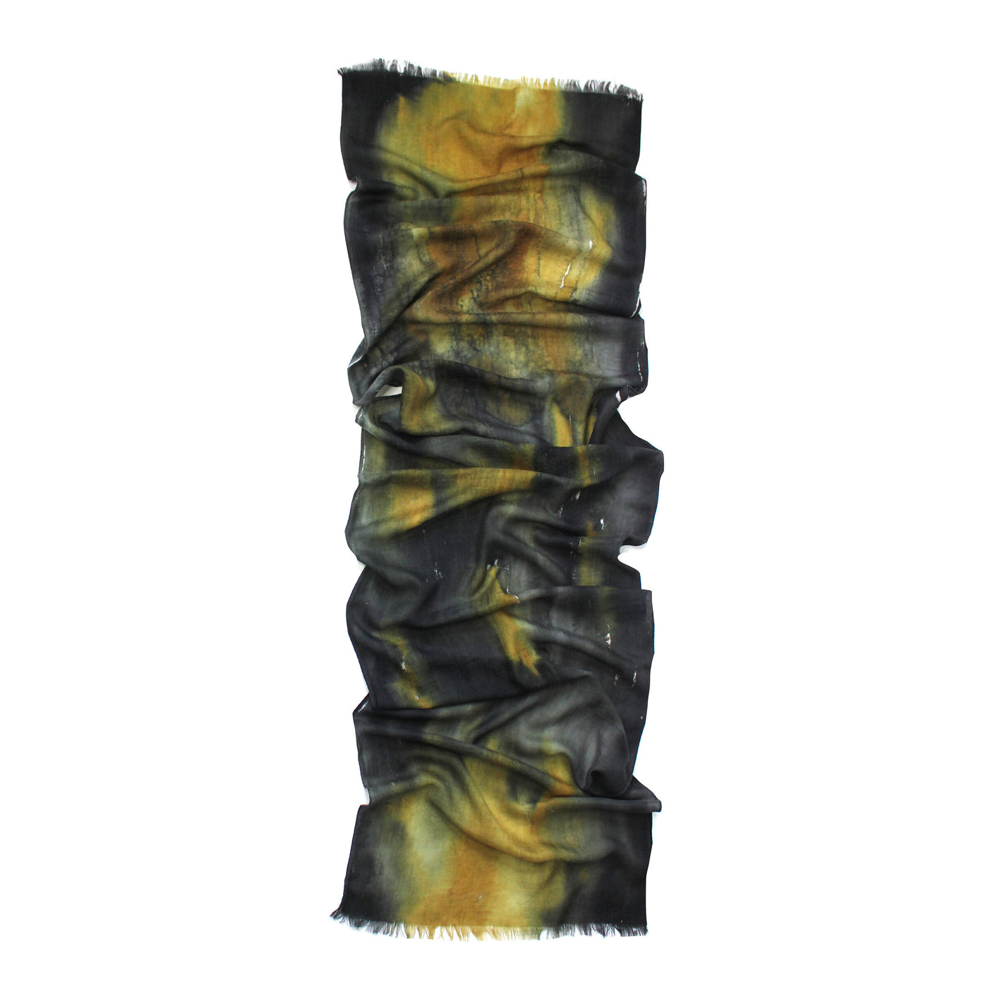 Night Falls Ombre Hand-Painted Cashmere blended scarf