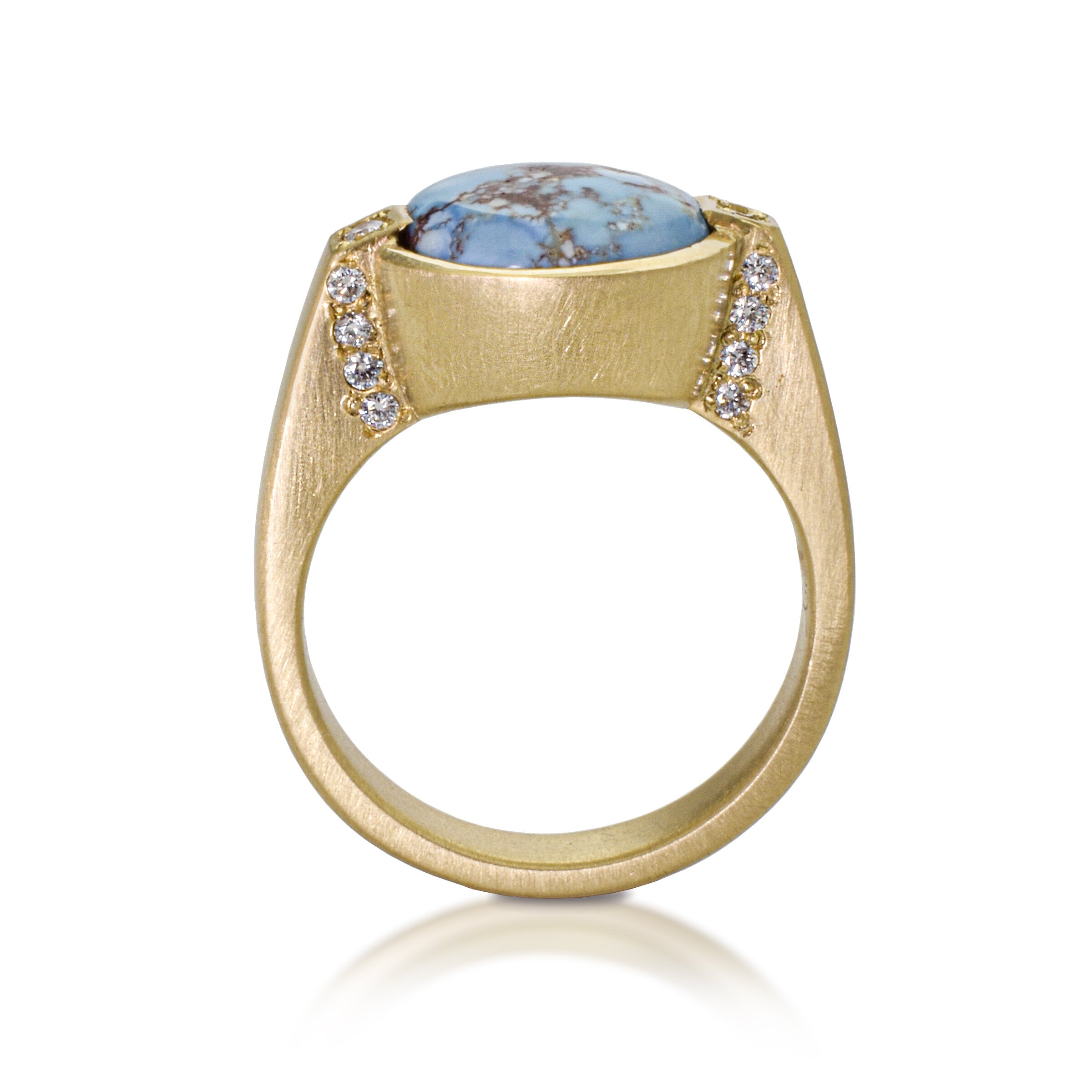 Lavender Turquoise & Diamond Ring