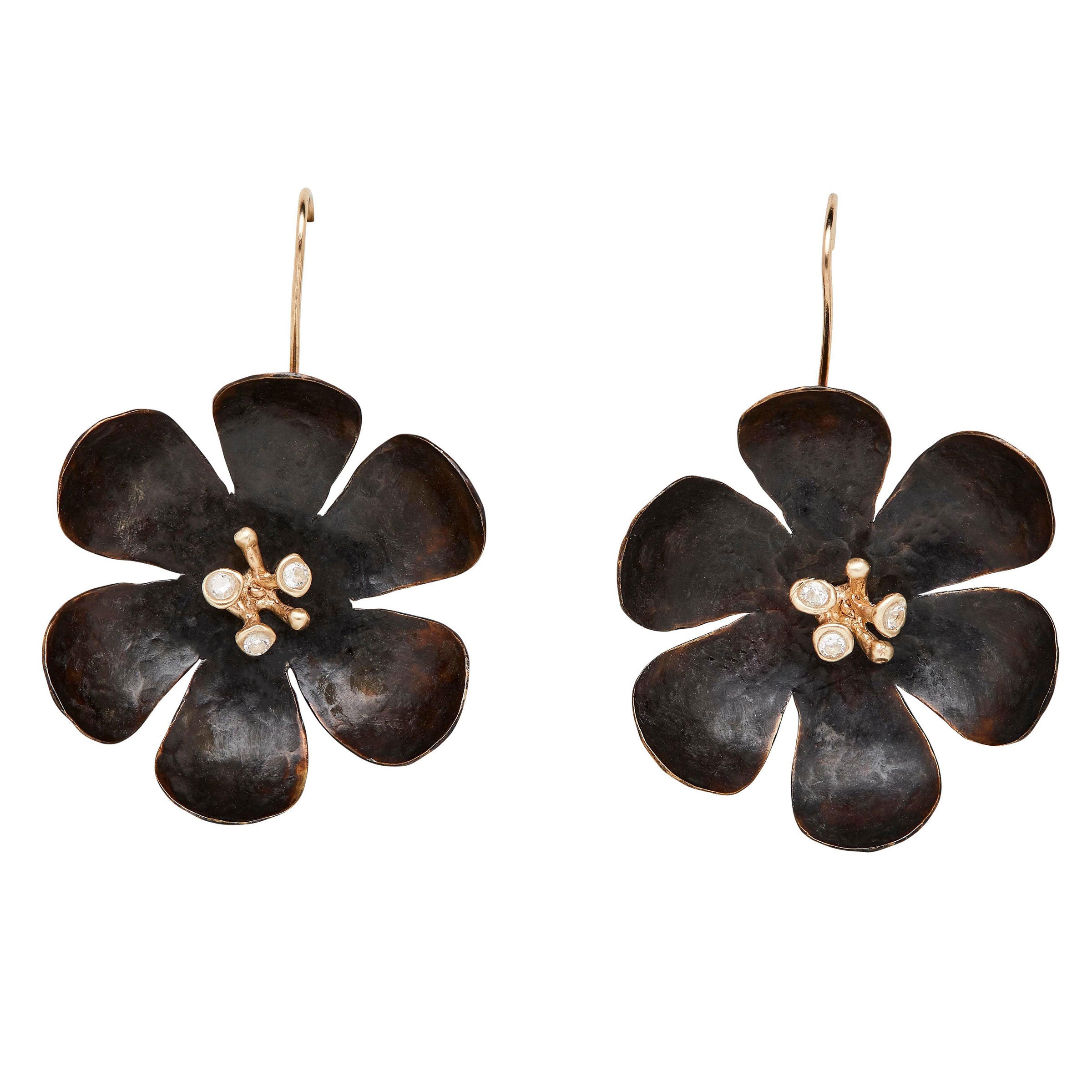 Hellebore Bronze Earrings