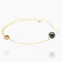 Solitaire Tahitian Pearl Gold Necklace
