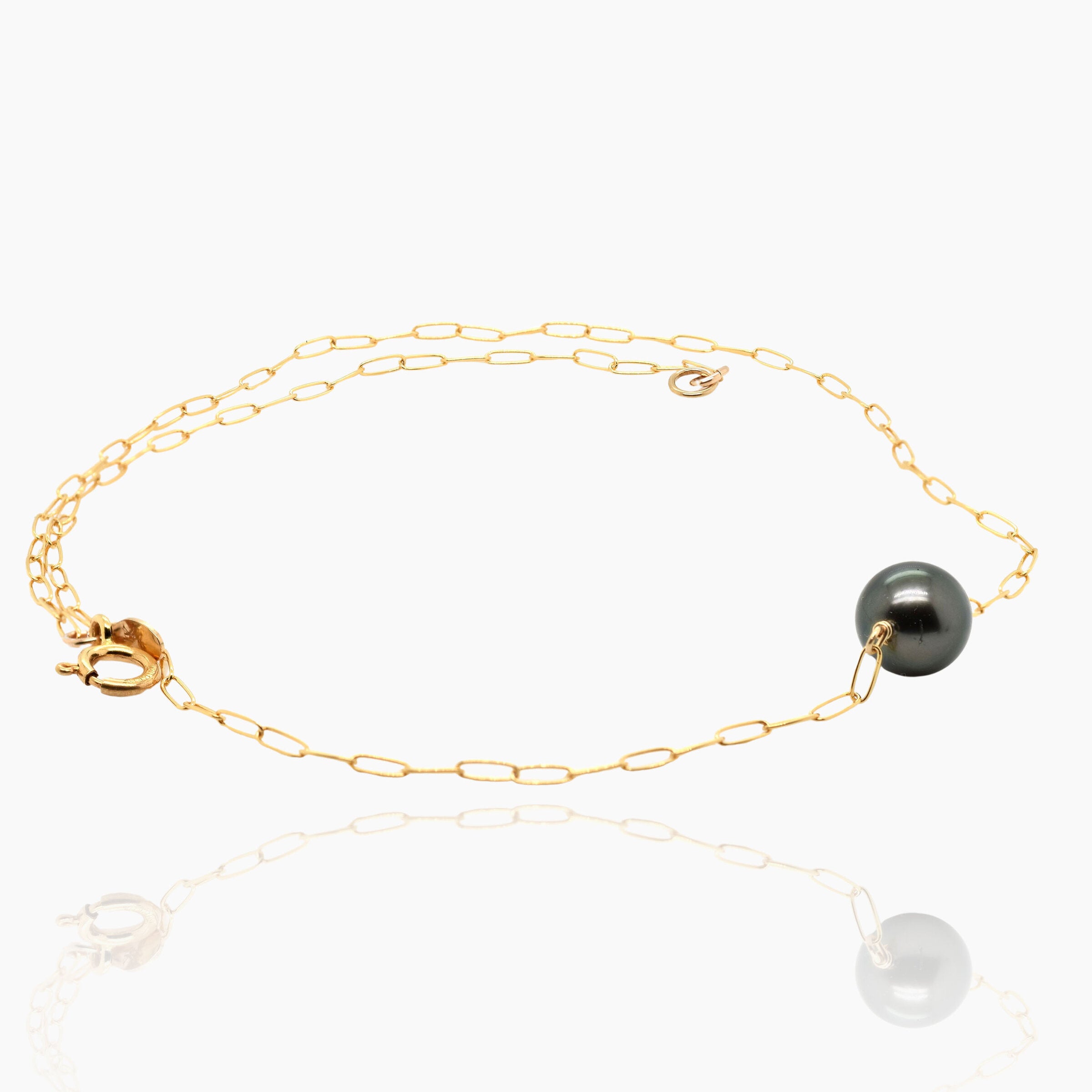 Solitaire Tahitian Pearl Gold Necklace