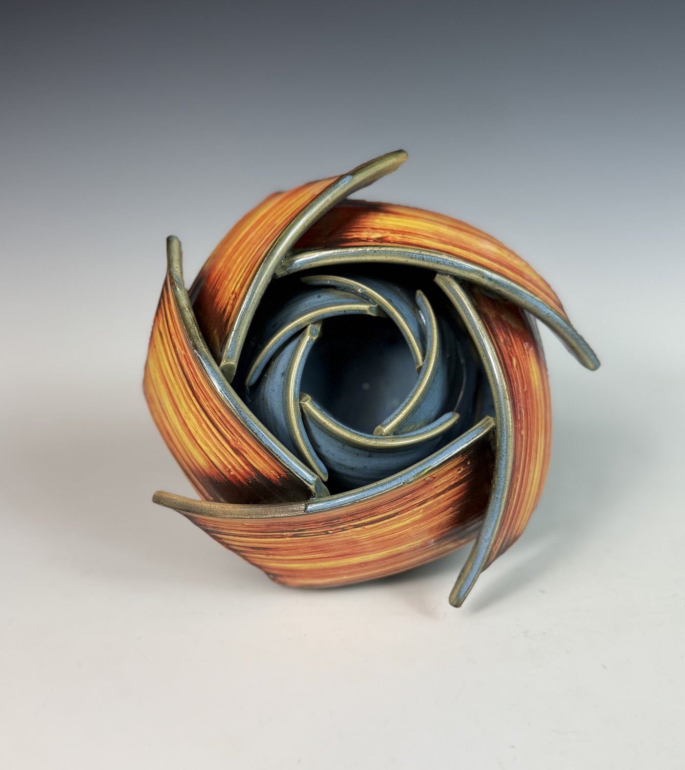 Amber with Steel Blue