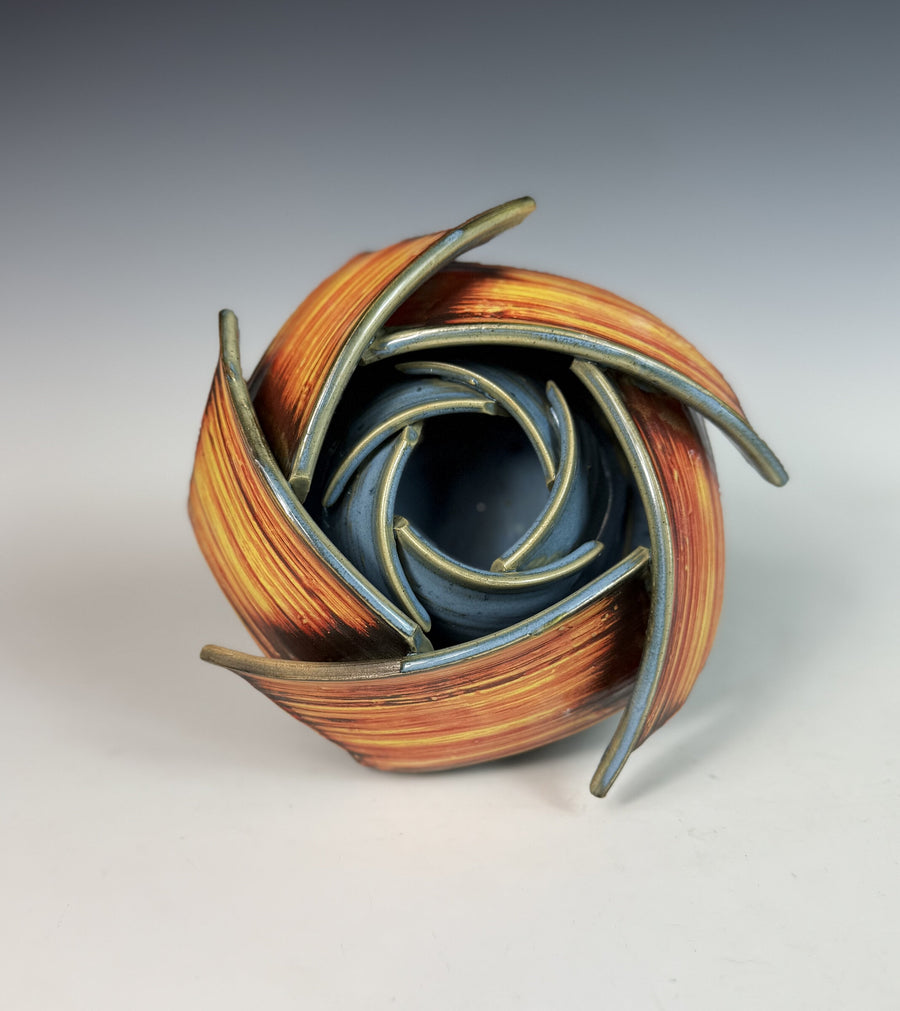 Amber with Steel Blue