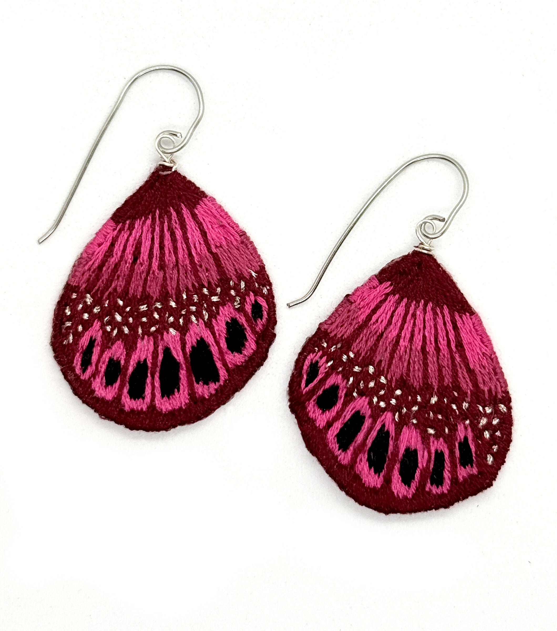 Pink Butterfly Wing Earrings