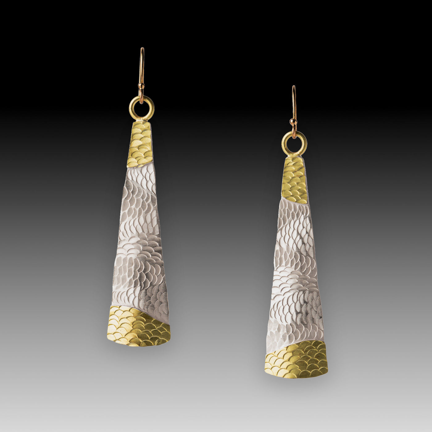 Bright Textured Pyramid Earrings