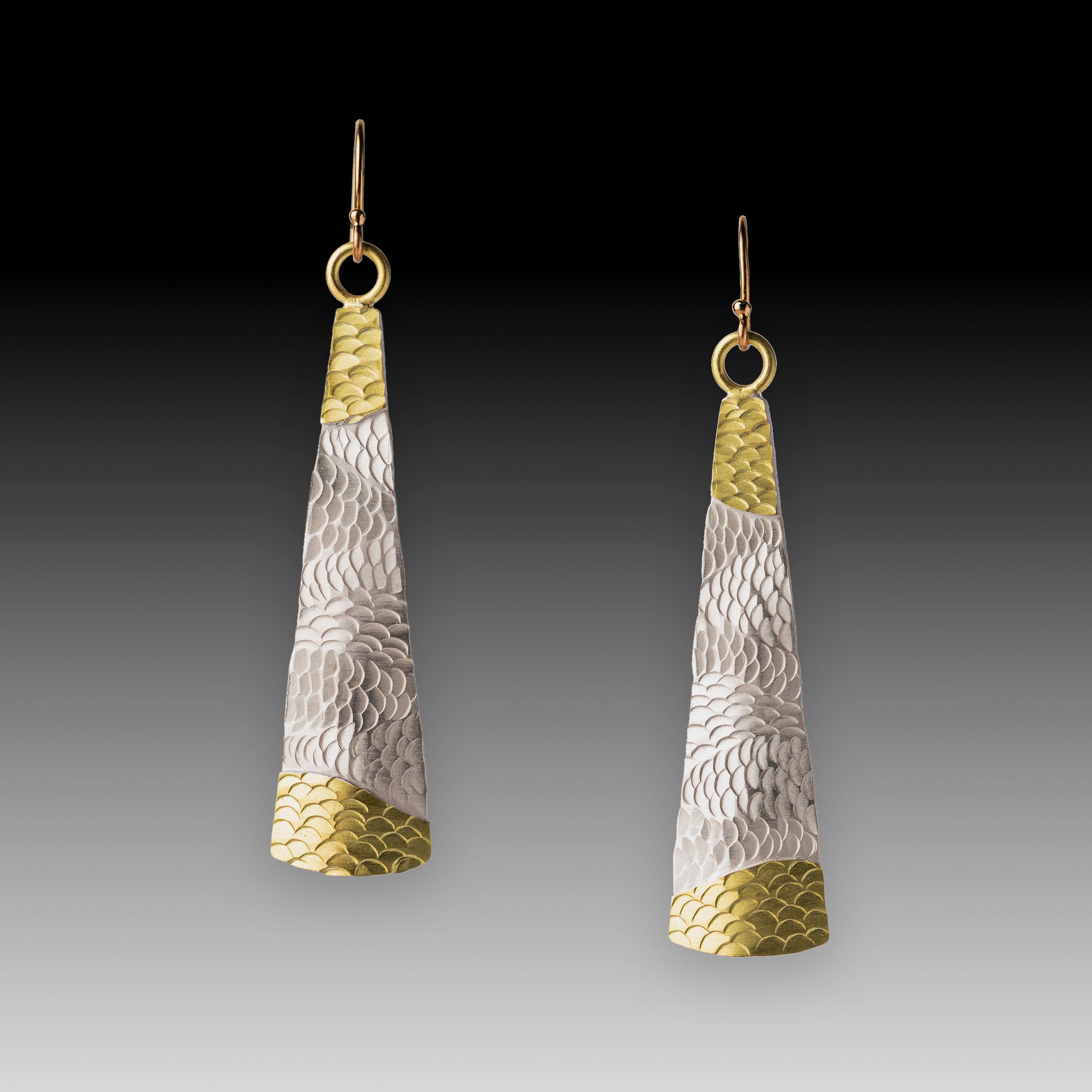 Bright Textured Pyramid Earrings