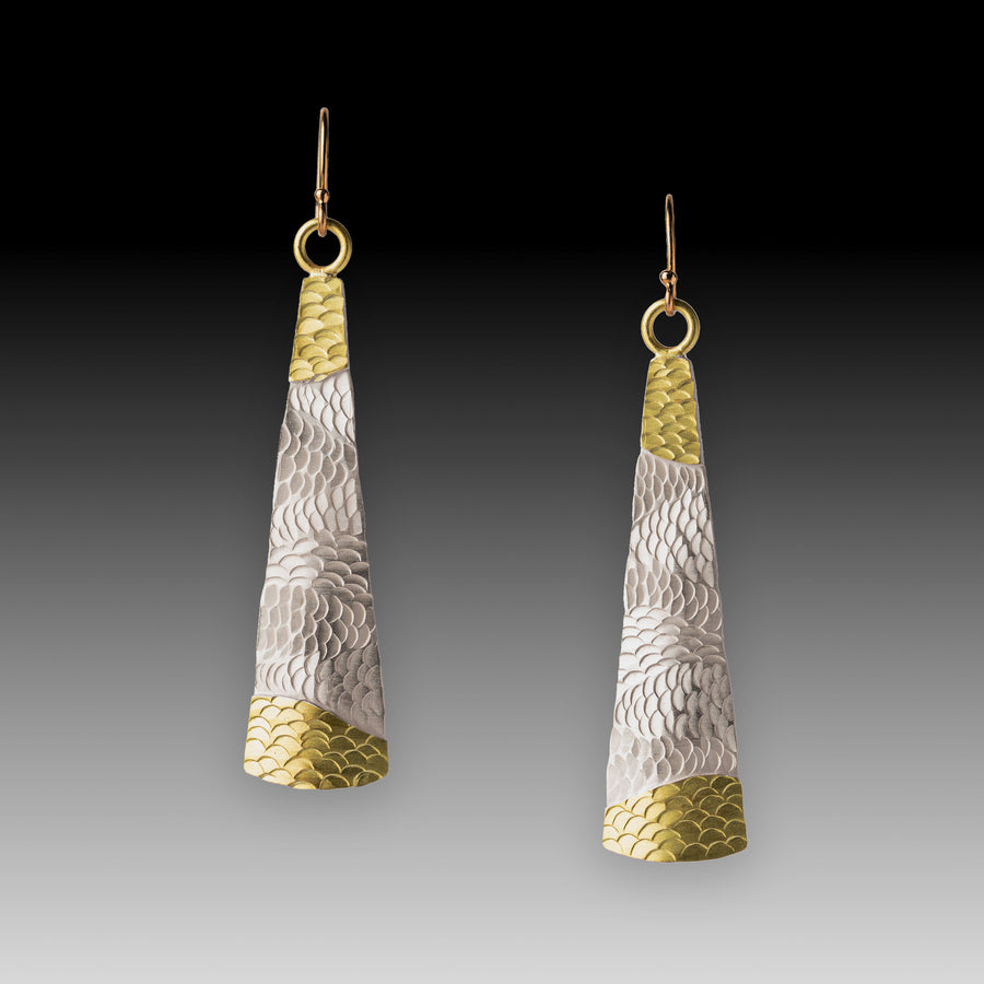 Bright Textured Pyramid Earrings