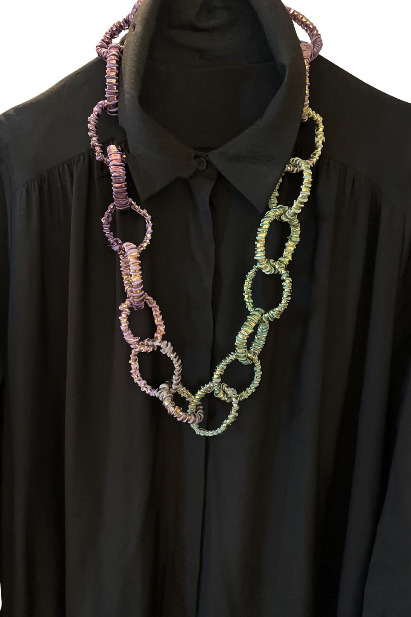 Two-Tone Gold Print Chain Necklace