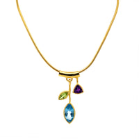 Three Stone Petal Pendant
