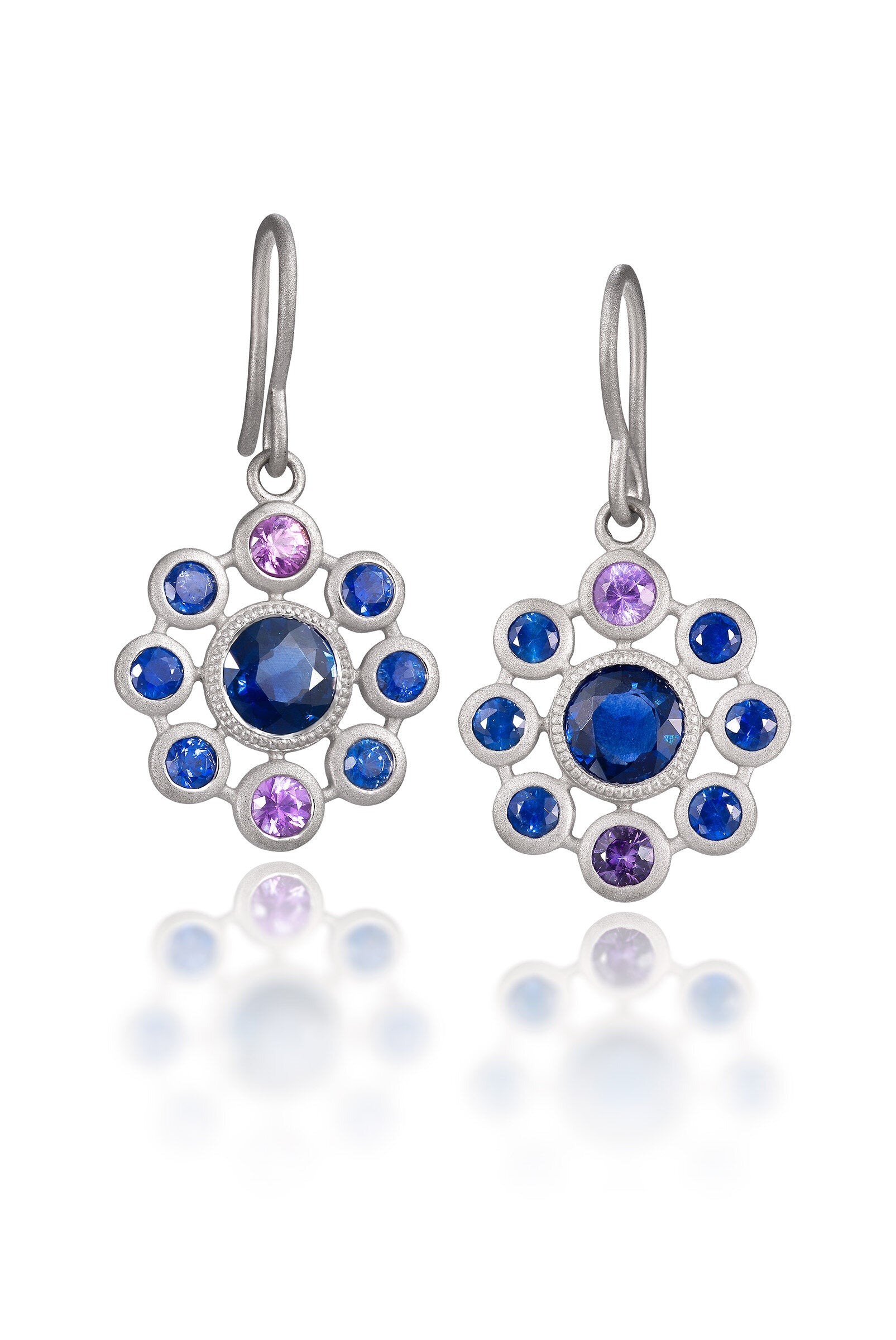Sapphire Lace Cluster Earrings
