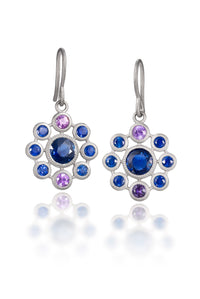 Sapphire Lace Cluster Earrings