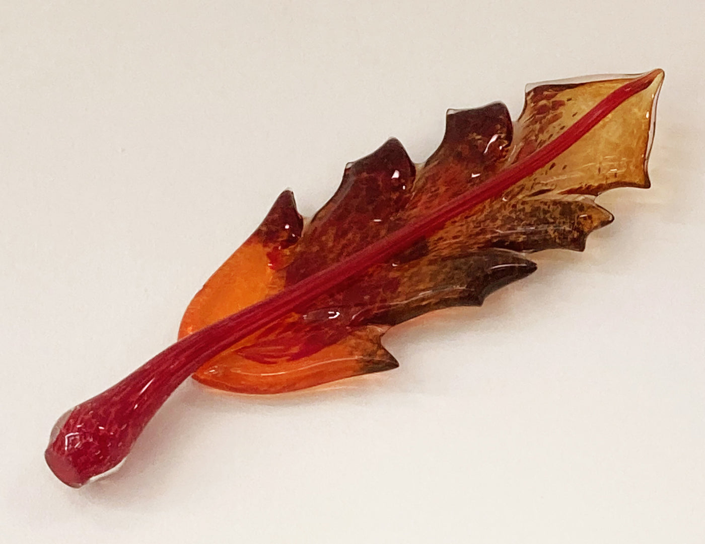 Long Amber and Red Leaf