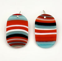 Turquoise, Red & Ivory Dangle Earrings