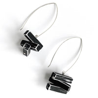 Stacked Weathered Bar Earrings