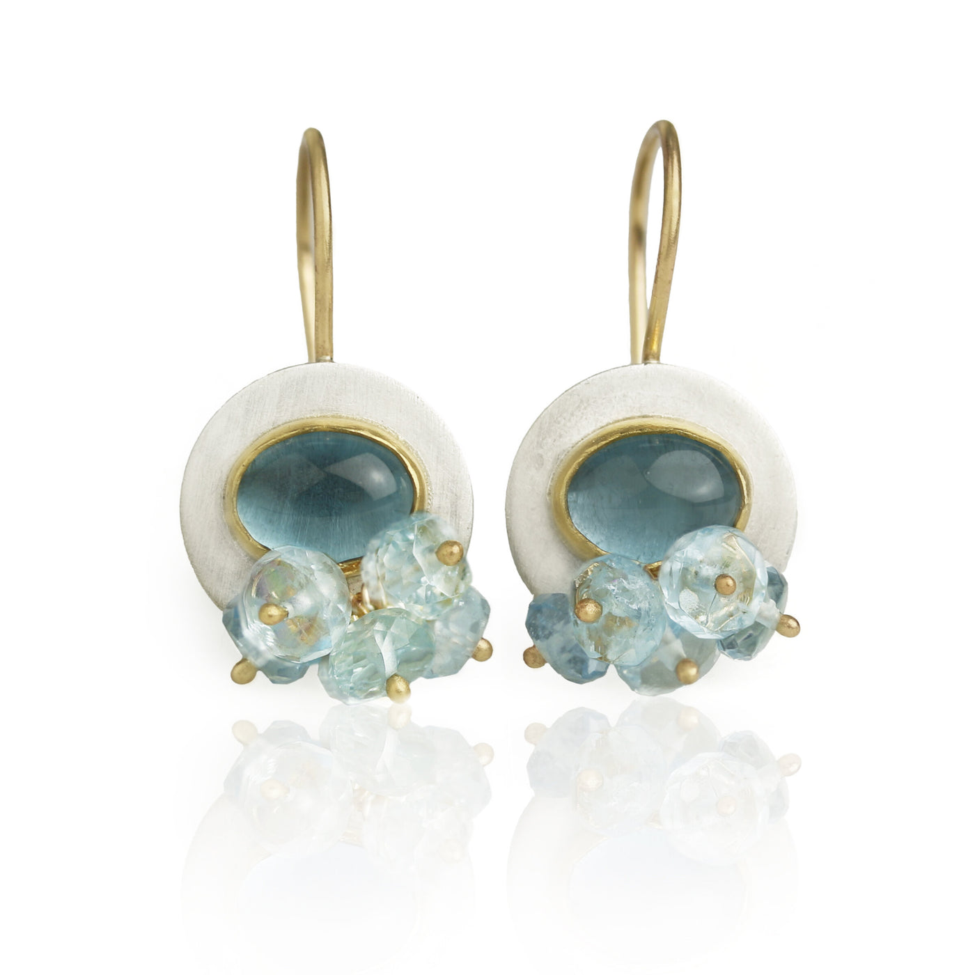 London Blue Topaz & Aquamarine Cluster Earrings