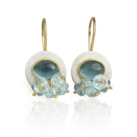 London Blue Topaz & Aquamarine Cluster Earrings