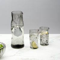 Smoke Gray Pitcher and Set of Two Cups
