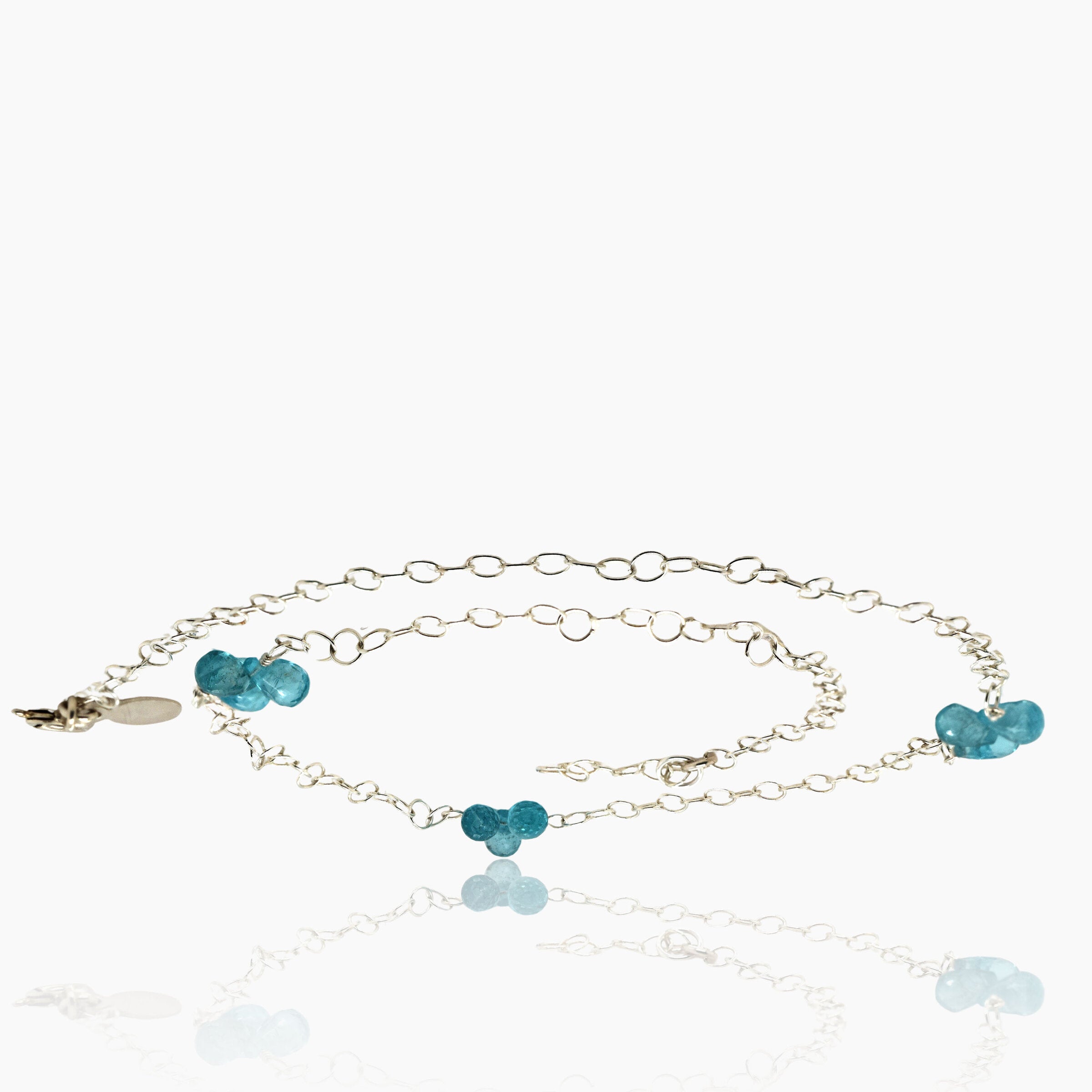 Aqua Apatite Fine Chain Necklace