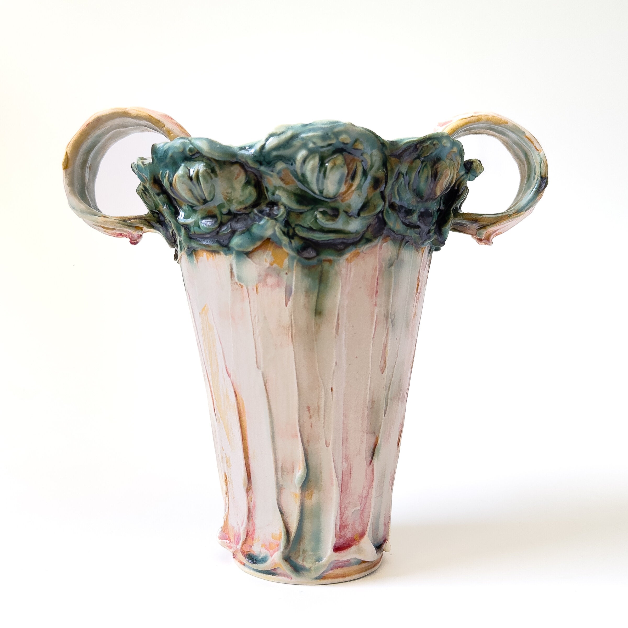 Green and Pink Romantic Vase