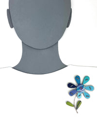 Teal Summer Blossom Pin