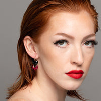 Bleeding Onyx Heart Earrings