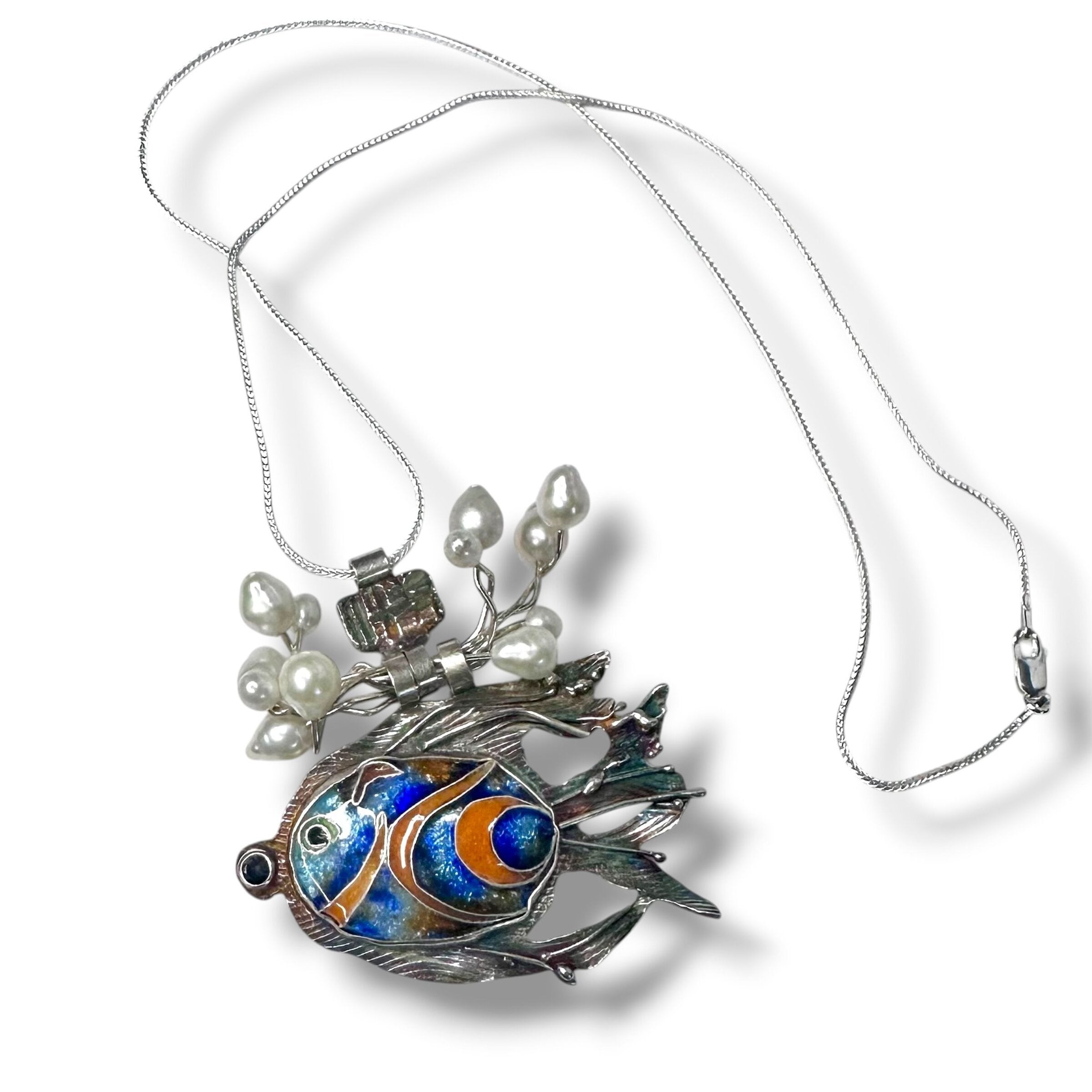 Blue & Orange Clownfish Pendant