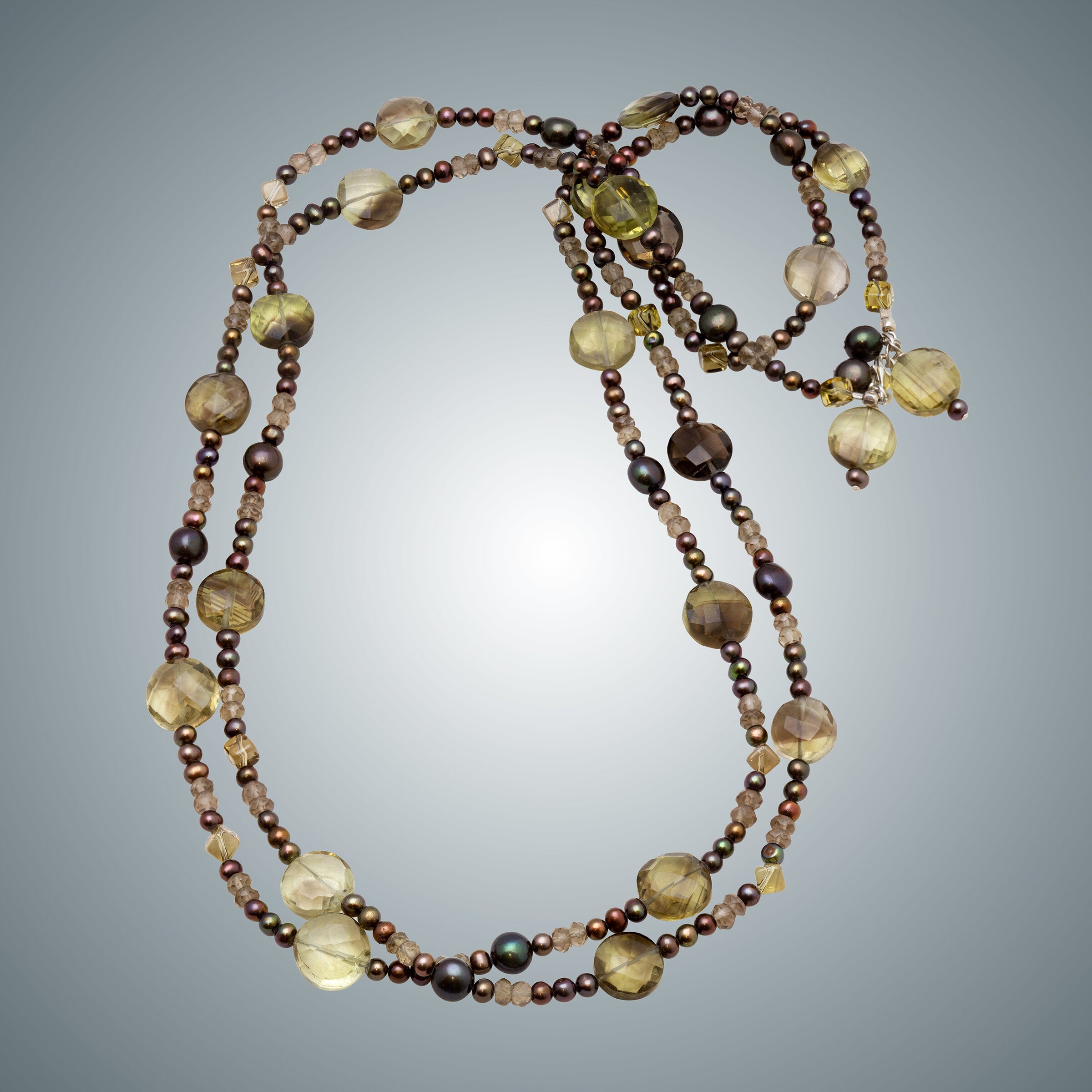 Topaz Coins & Freshwater Pearl Necklace