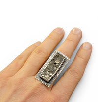 Rectangular Pyrite Ring