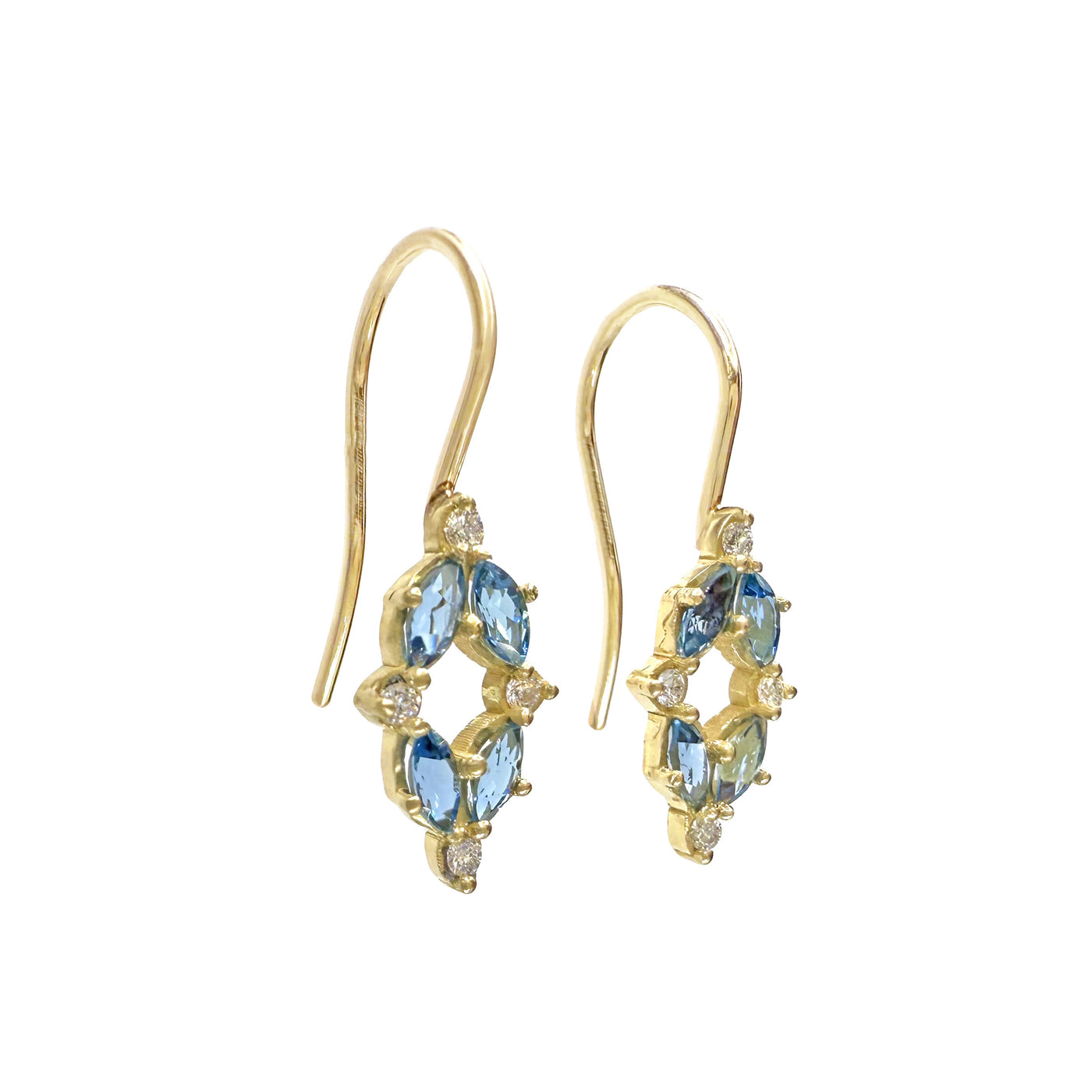 Santa Maria Aquamarine & Diamond Drop Earrings