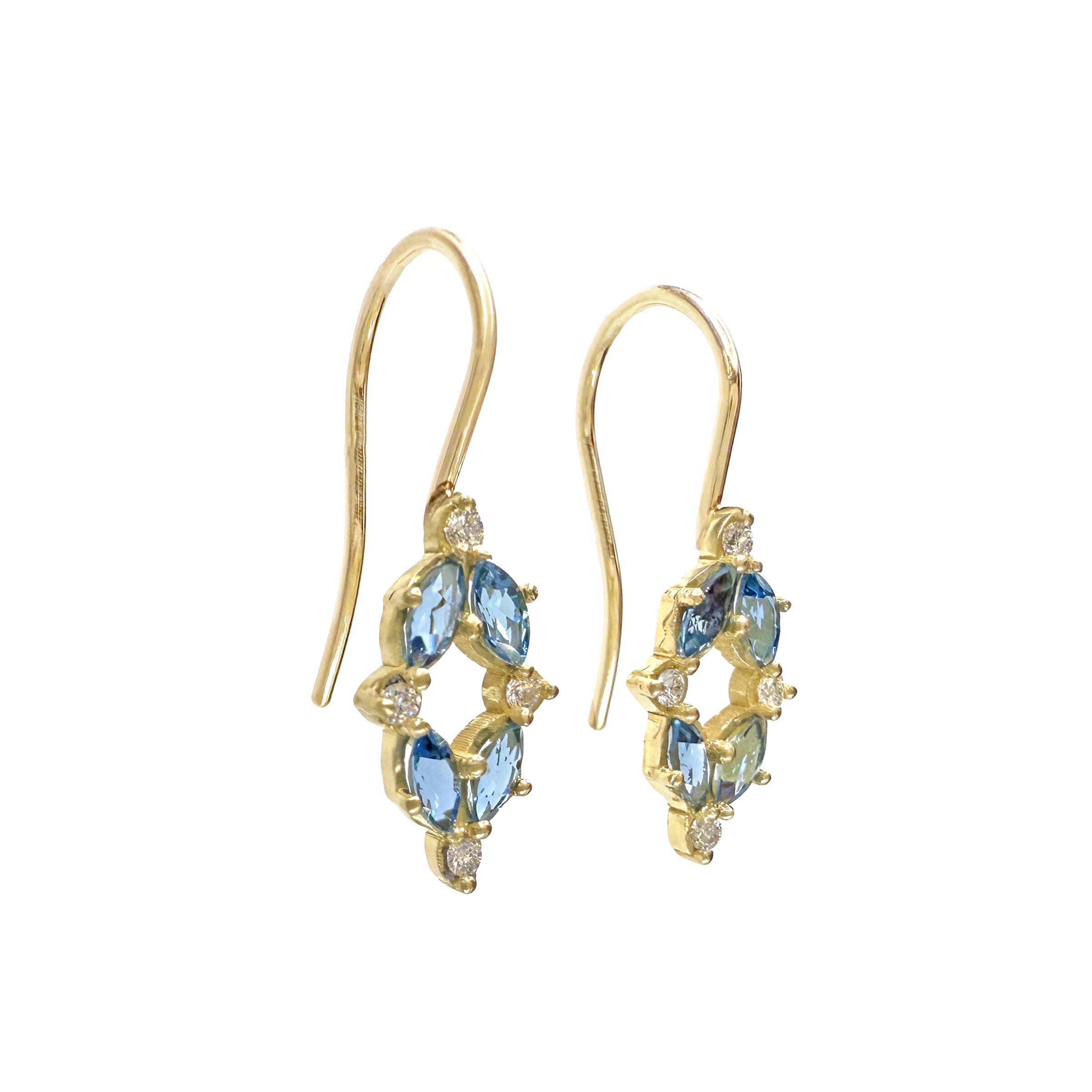 Santa Maria Aquamarine & Diamond Drop Earrings