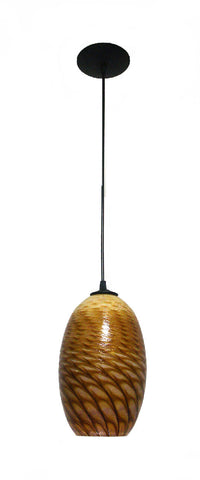 Egg Pendant with Woven Amber Pattern