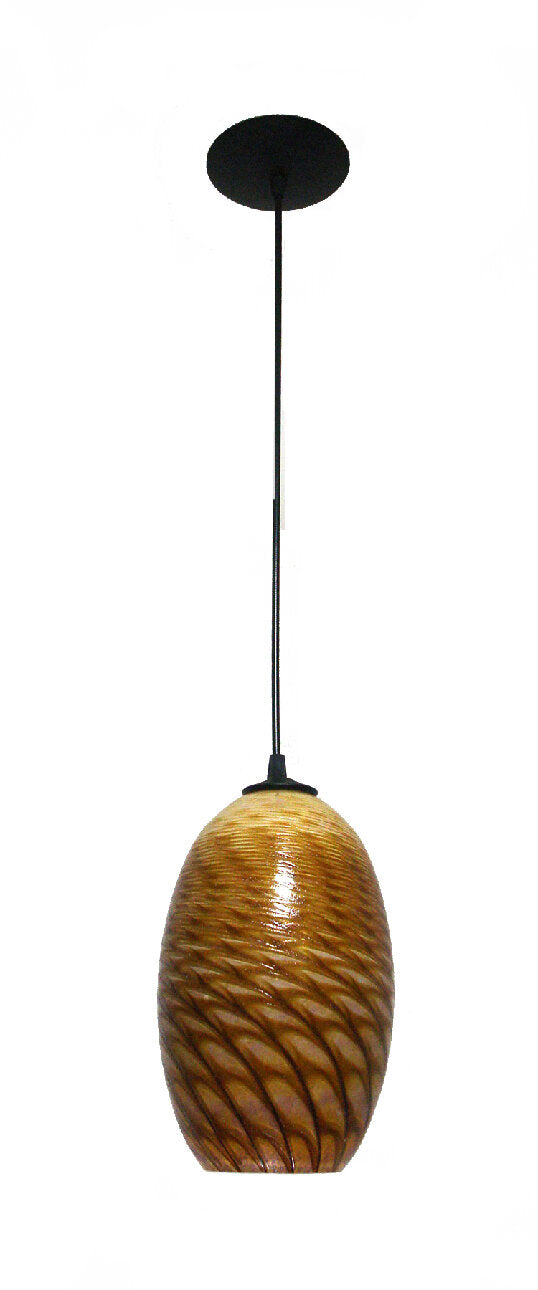 Egg Pendant with Woven Amber Pattern