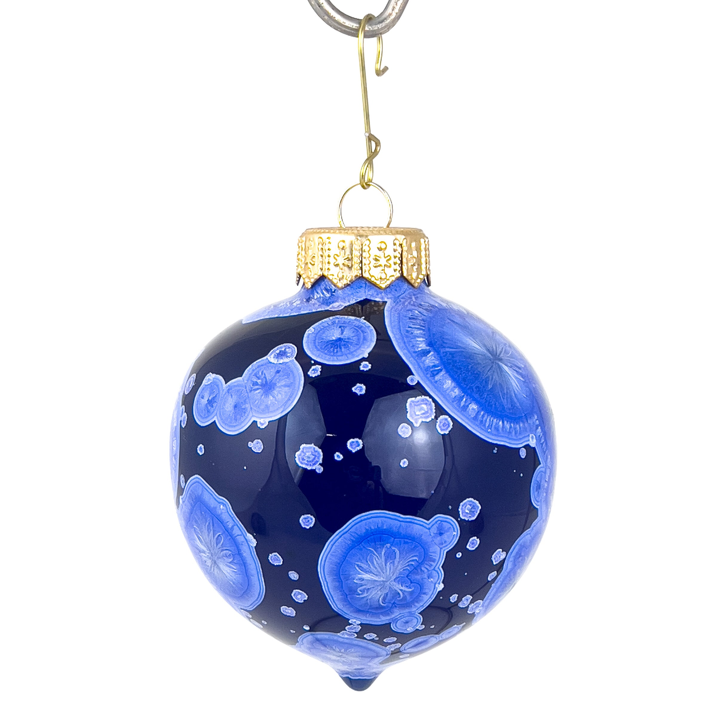 Crystalline Bauble Ornament, Cobalt Ocean