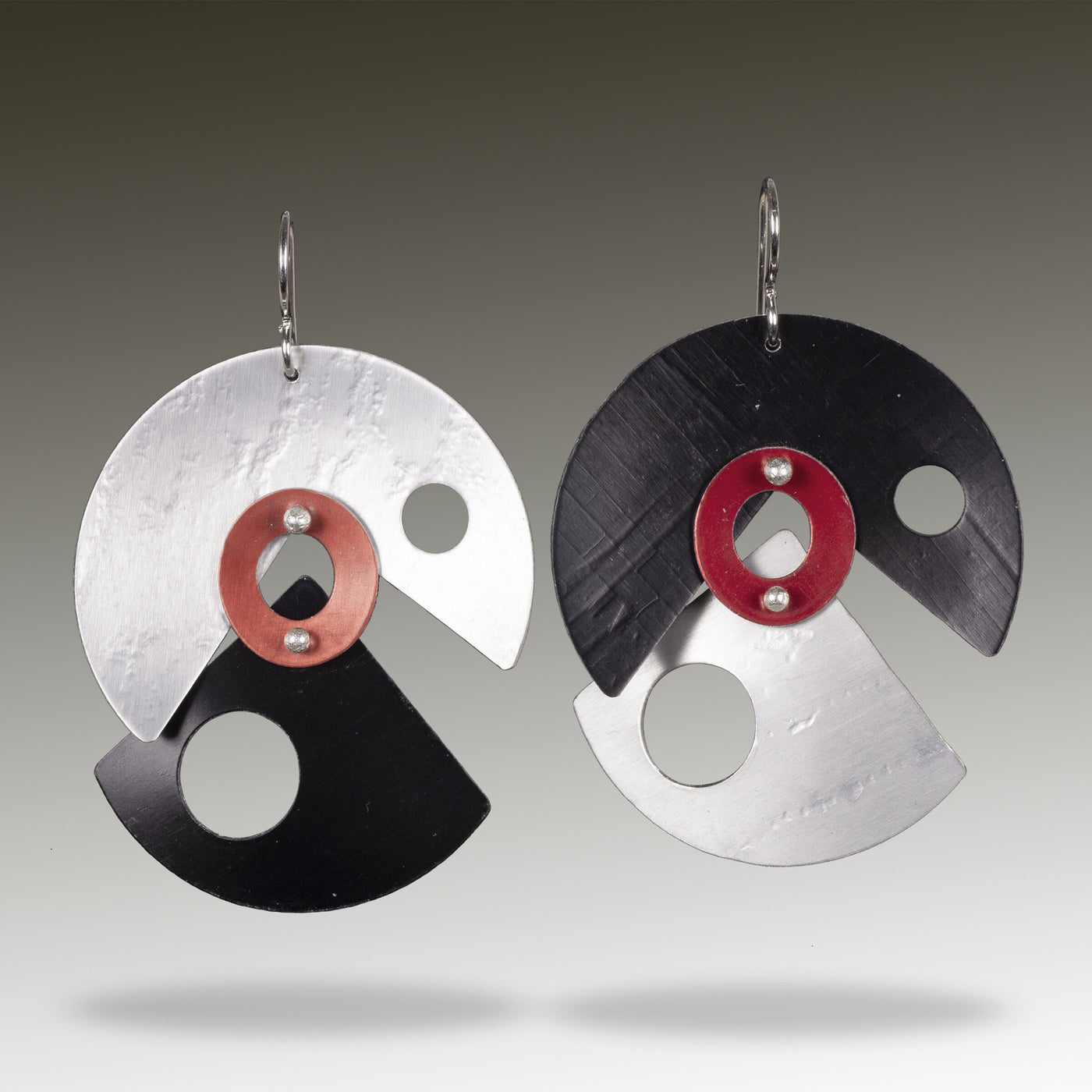 Silver, Rust, Black & Red